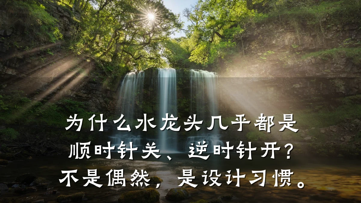 为什么水龙头几乎都是顺时针关、逆时针开?不是偶然,是设计习惯。
