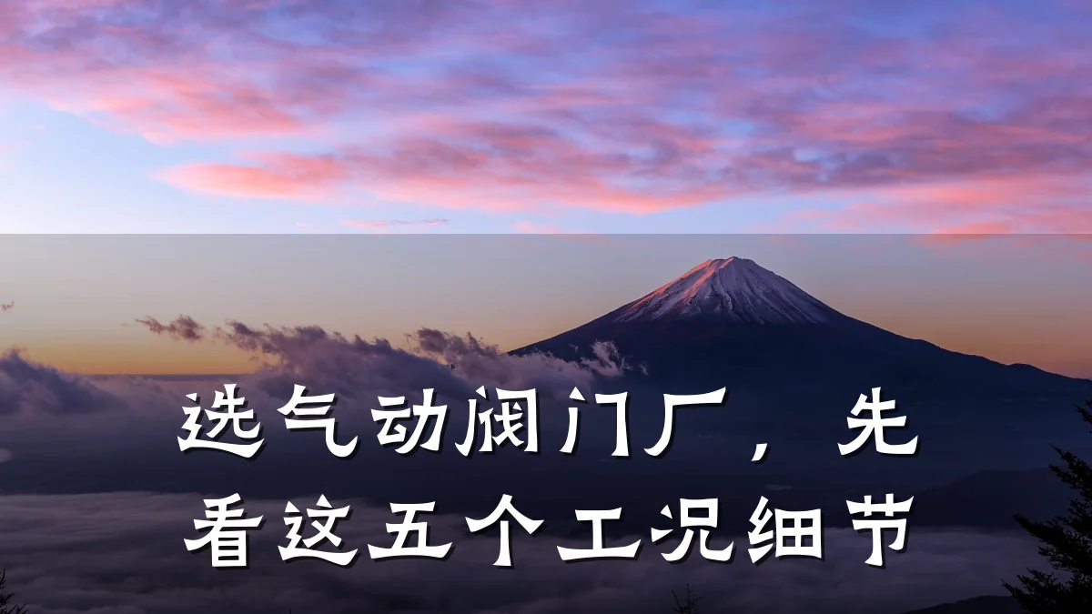 选气动阀门厂,先看这五个工况细节