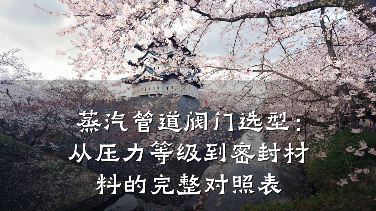 蒸汽管道阀门选型：从压力等级到密封材料的完整对照表